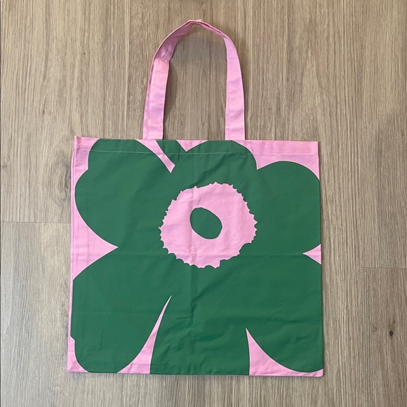 Marimekko Handbags - Marimekko Pink and Green Floral Tote Bag